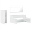 vidaXL Set muebles de ba&ntilde;o 3 piezas madera contrachapada blanco brillo
