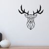 Homemania Adorno de pared Deer acero negro 51x51 cm