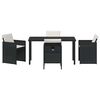 vidaXL Conjunto de Comedor de Jard&iacute;n 5 pcs Negro rat&aacute;n sint&eacute;tico