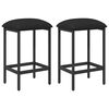 vidaXL Taburete de bar 2 pcs Negro 40 x 32 x 74 cm