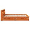 vidaXL Cama con estanter&iacute;a sin colch&oacute;n madera maciza marr&oacute;n 150x200 cm