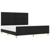vidaXL Estructura de cama con cabecera Negro 180 x 200 cm tela