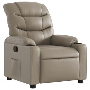 vidaXL Sill&oacute;n reclinable de cuero sint&eacute;tico color capuchino