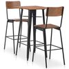 vidaXL Conjunto de mesa alta con taburetes 3 piezas acero negro