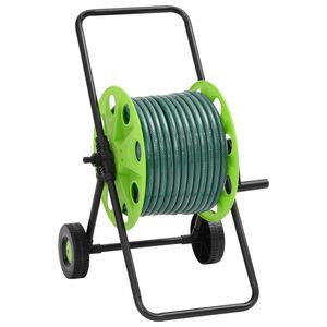 vidaXL Carro de rollo con manguera verde 30 m PVC