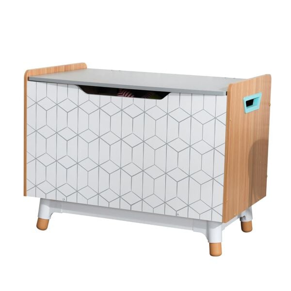 KidKraft Caja para juguetes Mid-Century Modern gris 73,99x46x55,88 cm