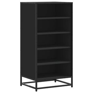 vidaXL Zapatero de madera de ingenier&iacute;a negro 48x38x97,5 cm