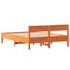 vidaXL Cama sin colch&oacute;n madera maciza de pino marr&oacute;n cera 120x200 cm