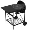 vidaXL Parrilla al aire libre con rueda Negro 91 x 71 x 107 cm Metal