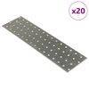 vidaXL Placas perforadas 20 uds acero galvanizado 2 mm 300x80 mm