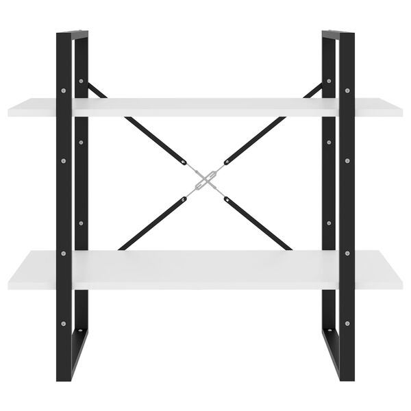 vidaXL Estantería de 2 niveles madera contrachapada blanco 80x30x70 cm