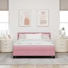 vidaXL Cama tipo Box Spring con colch&oacute;n Rosa 160 x 200 cm Terciopelo