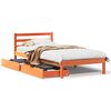 vidaXL Estructura de cama sin colch&oacute;n madera maciza marr&oacute;n 90x190 cm
