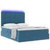 vidaXL Cama con almacenamiento y LED con LED Azul Oscuro 140 x 200 cm