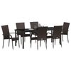 vidaXL Conjunto de Comedor de Jard&iacute;n 7 pcs Marr&oacute;n