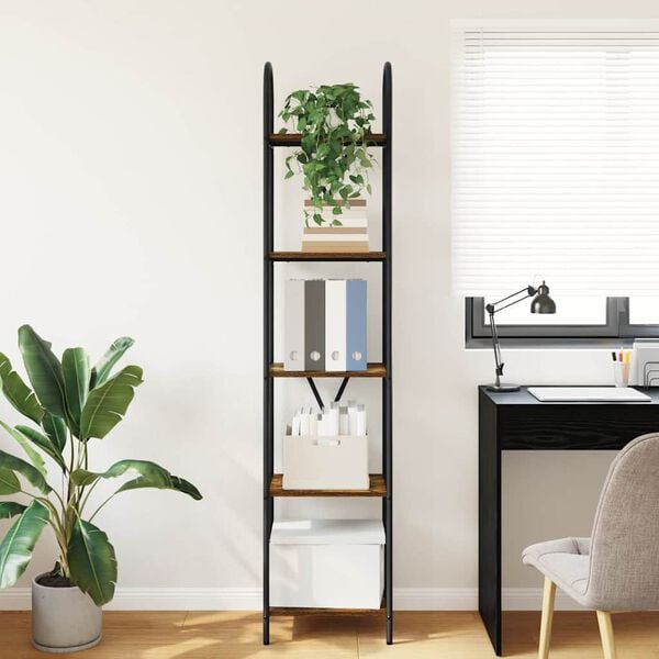 vidaXL Estante de libros Roble ahumado 40 x 30 x 183 cm