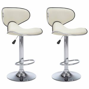 vidaXL Taburetes de cocina 2 unidades cuero sint&eacute;tico color crema