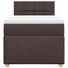 vidaXL Cama box spring con colch&oacute;n tela marr&oacute;n oscuro 80x200 cm