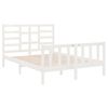 vidaXL Estructura de cama sin colch&oacute;n madera maciza blanco 120x190 cm