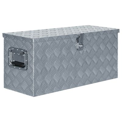 vidaXL Caja de aluminio 80x30x35 cm plateada