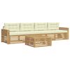 vidaXL Conjunto de sof&aacute;s de exterior 5 uds. Blanco y Crema