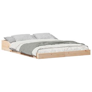 vidaXL Estructura de cama Marr&oacute;n 140 x 190 cm Madera de pino macizo