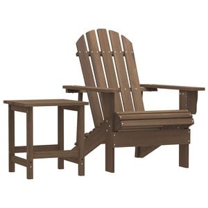 vidaXL Silla con otomana y mesa jard&iacute;n Adirondack abeto macizo marr&oacute;n
