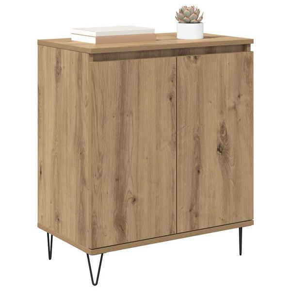 vidaXL Vitrina Roble artesanal 60 x 35 x 70 cm Madera contrachapada