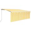 vidaXL Toldo manual retr&aacute;ctil con persiana y LED amarillo blanco 4x3 m