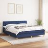 vidaXL Cama box spring con colch&oacute;n tela azul 160x200 cm