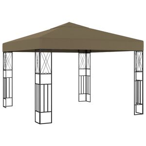 vidaXL Cenador de tela gris taup&eacute; 3x3 m