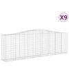 vidaXL Cestas de gaviones 9 uds forma de arco hierro 400x50x120/140 cm
