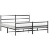 vidaXL Estructura cama sin colch&oacute;n con estribo metal negro 200x200 cm