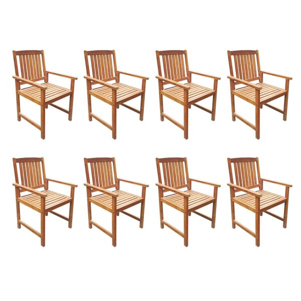 vidaXL Set de comedor de jard&iacute;n 9 piezas madera maciza de acacia