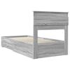vidaXL Estructura de cama con cabecera Gris Sonoma 100 x 200 cm