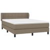 vidaXL Cama box spring con colch&oacute;n tela gris taupe 140x190 cm