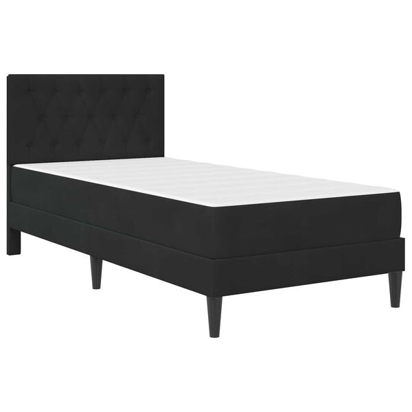 vidaXL Estructura de cama con colch&oacute;n Negro 80 x 200 cm Terciopelo