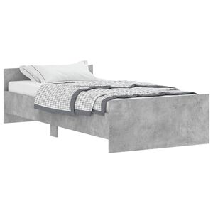 vidaXL Estructura de cama madera de ingenier&iacute;a gris hormig&oacute;n 90x200cm