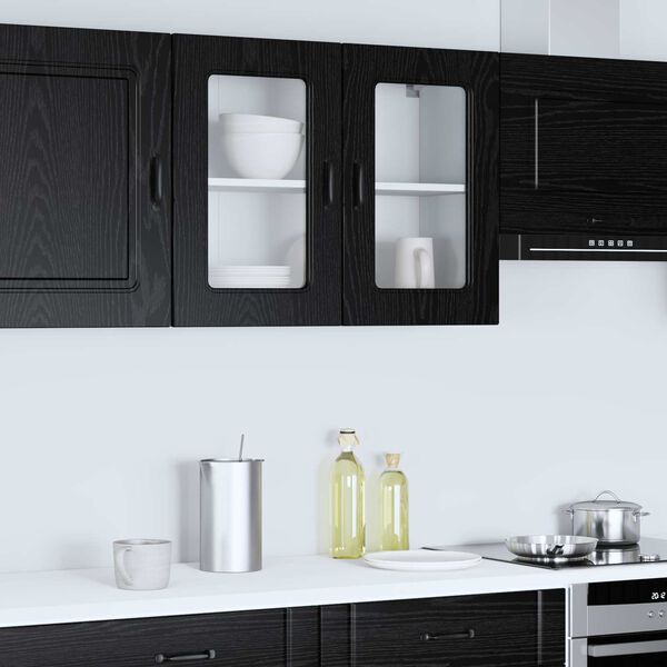 vidaXL Mueble de Cocina con puerta Kalmar Roble Negro 80 x 31 x 60 cm