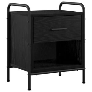 vidaXL Mesa de noche Roble Negro 40 x 30 x 50 cm Madera de ingenier&iacute;a