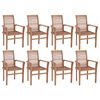 vidaXL Sillas de comedor apilables 8 unidades madera de teca maciza