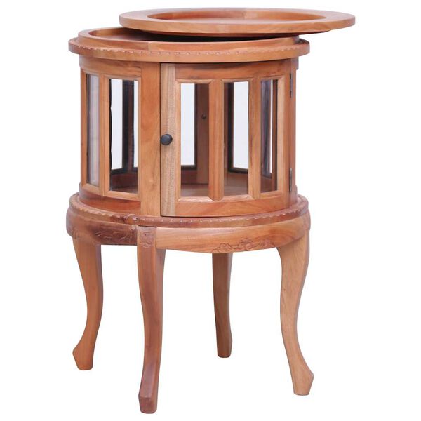 vidaXL Armario vitrina de madera maciza de caoba natural 50x50x76 cm