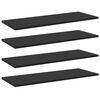 vidaXL Estantes para estanter&iacute;a 4 uds contrachapada negro 80x30x1,5 cm