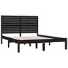vidaXL Estructura de cama madera maciza negra King Size 150x200 cm