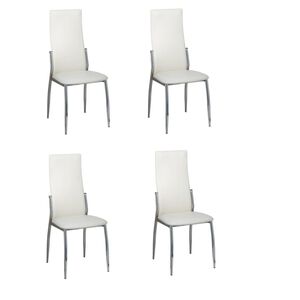 vidaXL Sillas de comedor 4 unidades cuero sint&eacute;tico blanco