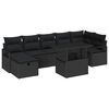 vidaXL Conjunto de sof&aacute; de jard&iacute;n 8 uds. Negro rat&aacute;n sint&eacute;tico