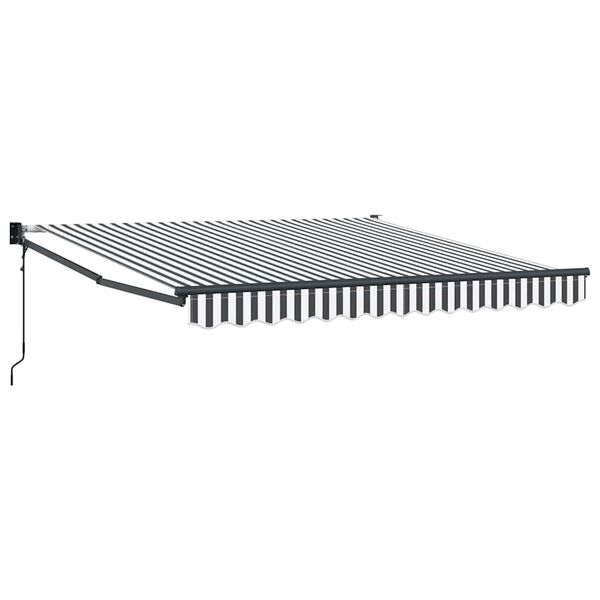 vidaXL Toldo retr&aacute;ctil aluminio y tela gris antracita y blanco 3x2,5 m