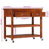 vidaXL Carrito de cocina de madera maciza de acacia 100x48x89 cm