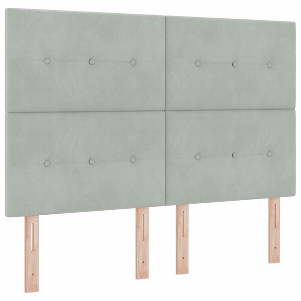 vidaXL Cama tipo Box Spring con colch&oacute;n Gris Claro 160 x 200 cm tela