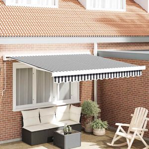 vidaXL Toldo retr&aacute;ctil aluminio y tela gris antracita y blanco 3x2,5 m